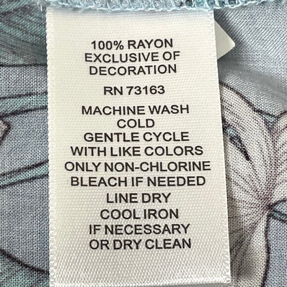 Cupio LS Tunic Top Sz L Blue Floral Fairy Festival Peasant Boho Gauzy Bloomcore - Picture 7 of 7